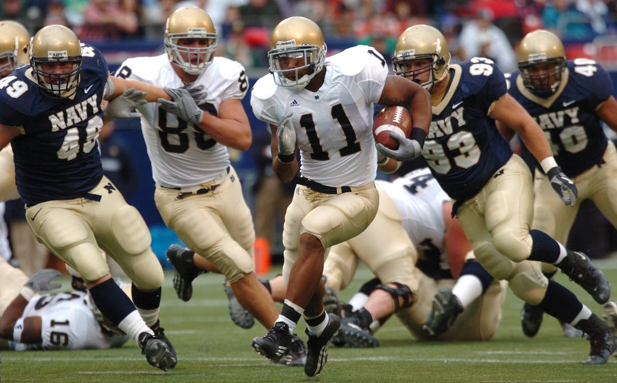 Men playing at the super bowl